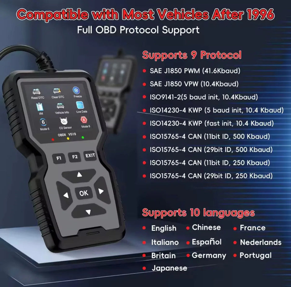 Escáner Obd2 V519 Lector De Códigos Para Vehículos