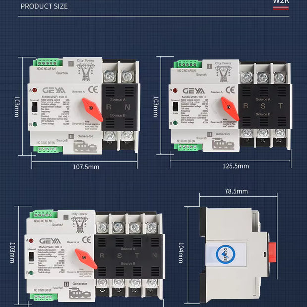 Interruptor Transferencia Automática Mini ATS GEYA