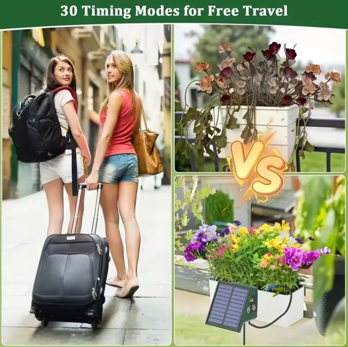 Kit De Riego Automático Solar por Goteo para Jardín y Maceta